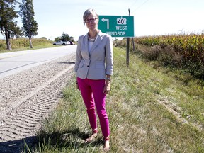 Alysson Storey is pictured two days before she led a contingent to Queen's Park to meet with Transportation Minister Steven Del Duca to push for Highway 401 barriers to prevent cross-over crashes like the one on Aug. 29 near Dutton that killed her friend Lynda Payne and Payne's five-year-old daughter. She is now calling for Del Duca to come to Chatham-Kent after two transport trucks have crashed in the last two days along Highway 401 in Chatham-Kent.