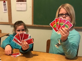 Students play a vocabulary-expanding game of Apples to Apples at Watford's Skills and Drills seminar. (Handout/Postmedia Network)