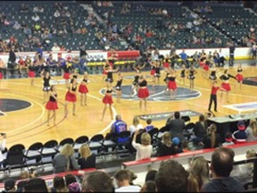 Dance Inspirations dancers recently performed at a Harlem Globetrotters show at the Calgary Saddledome. Submitted photo