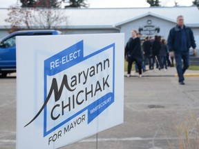 Whitecourt residents voted for Maryann Chichak as their mayor by a significant margin at the Whitecourt Seniors’ Centre on Oct. 16 (Peter Shokeir | Whitecourt Star).