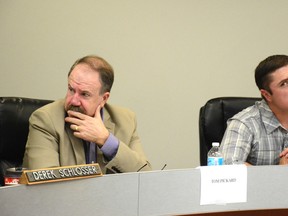 Coun. Tom Pickard (left) and Coun. Matt Connell attend a workshop for the 2018 budget on Oct. 18. Both councillors were newly elected on Oct. 16 (Peter Shokeir | Whitecourt Star).