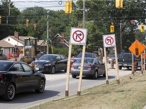 Road construction at the intersection of Boler Road and Byron Baseline Road in August. (Free Press file photo)