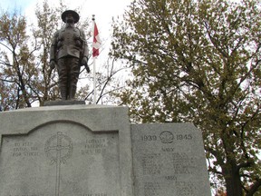 The Royal Canadian Legion Branch 62 in Sarnia will launch its annual poppy campaign Friday, leading up to Remembrance Day, Nov. 11. This year's Remembrance Day service at the cenotaph in Sarnia's Veteran's Park, is set to begin just shortly before 11 a.m., following a parade from the legion halll. (Paul Morden/Sarnia Observer)