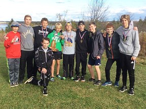 The ENSS midget boys team captured first place in their division at Wednesday's COSSA cross-country championships in Lindsay. (Submitted photo)