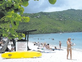 Life?s still a beach at most places across the Caribbean, including Magens Bay on St. Thomas, Virgin Islands. (Jim Fox/Special to Postmedia Mews)