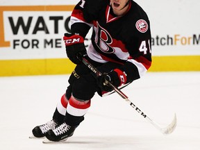 Belleville Senators forward Filip Chlapik netted the O.T. winner Saturday night in Winnipeg. (Belleville Senators photo)