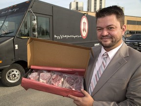 Nicolas Moyer and his Meat Boutique bring Canada prime beef, plus pork, poultry, seafood and preserves to customers? homes. (MIKE HENSEN, The London Free Press)