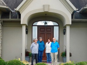 (L-R): Rob Evans, President of the MacKay Choristers, Nancy Ross, member of MacKay Choristers, Linda Street, MacKay Choristers conductor and Tony Davison, member of the MacKay Choristers and a board member of the Hospice. (Kathleen Smith/Goderich Signal Star)