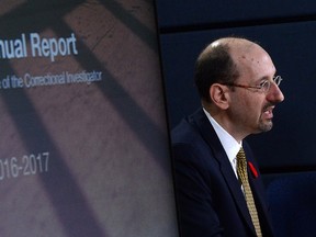 Ivan Zinger, Correctional Investigator of Canada, holds a press conference at the National Press Theatre in Ottawa on Tuesday Oct. 31, 2017, to discuss issues in the 2016-2017 Annual Report of the Office of the Correctional Investigator. THE CANADIAN PRESS/Sean Kilpatrick