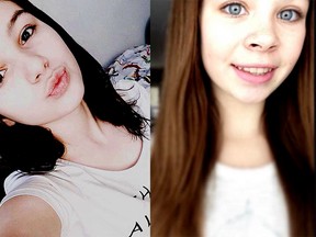 Kingston Police have released photos of Paris Scott, left, and Shyanna Mansfield, both 13-years-old who police believe were driven to Ottawa and disappeared around 6 p.m. after being dropped off at the Rideau Centre in downtown Ottawa. Submitted Photo /The Whig-Standard/Postmedia Network