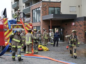 A total of 16 firefighters attended the scene of an apartment fire at 1960 Paris St. in Sudbury, Ont. on Thursday November 2, 2017. John Lappa/Sudbury Star/Postmedia Network
