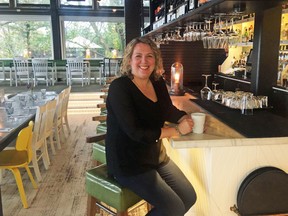 BRUCE BELL/THE INTELLIGENCER
Drake Devonshire general manager Karla Brennen take a break in the restaurant/bar area of the Wellington hotel. The boutique hotel was recently named the 12th best hotel in Canada in the CondÈ Nast Traveller Readerís Choice poll.