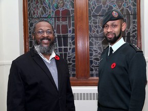 Imam Michael Taylor, left, and Imam Capt. Ryan Carter of the Royal Military College of Canada Thursday  November 2 2017. They're organizing a Muslim pre-Remembrance Day service at RMC on Sunday November 5.  Ian MacAlpine /The Whig-Standard/Postmedia Network