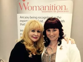 File Photo - 
Jenni Sustrate (right) poses with Womanition Magazine founder Dorothy Briggs (right) at the organization's SuPEARLative Awards in February. Sustrate received an award for education and mentorship.