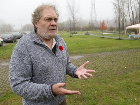 Sean Seumas Wilson, who is part of the Remember November 11 Association, and has put his heart and soul into the Remembrance Park at River Road and Veterans Memorial Parkway, says that students of today need tangible reminders to keep the memories of the wars alive. (MIKE HENSEN, The London Free Press)