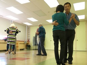 Members of the Kingston Seniors Centre take part in a dance class at the centre in Kingston, Ont. on Monday, Oct. 2, 2017. City staff are recommending forgiving the outstanding $130,000 loan on the building.
Elliot Ferguson/The Whig-Standard/Postmedia Network