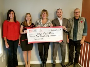 The team at Royal LePage have continued to demonstrate their spirit of giving with a donation to the AMGH Foundation.  Kathy Dawson, Shannon LaHay (AMGH Foundation), Shana Barnim, Layne Lavis, Bill Jongejan.  Not pictured: Rick Lobb, Jeff Bauer, and Werner Ritgen. (Contributed photo)