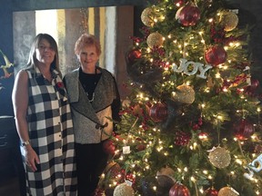 The Rotary Club of St. Thomas is hosting its annual Christmas Tour of Homes from Nov. 10 to 12. Homeowner Colette Dodds is taking part in the tour because she wanted to give back to the community. Dodds, left, with decorations co-ordinator Pat Martyn. (Laura Broadley/Times-Journal)