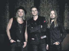 From left, drummer Kurt Dahl, lead singer Shane Volk and guitarist Adam Hicks comprise One Bad Son, along with recent addition Steve Adams, who plays bass. (Special to Postmedia News)