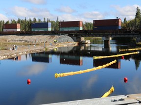 A Timmins law firm says cleanup work and more environmental testing needs to be done at the site of a CN oil train derailment that happened more than two years ago, near Gogama. Wallbridge, Wallbridge Trial Lawyers have filed a class action lawsuit against CN on behalf of residents and cottagers living in Gogama and along the Mattagami River watershed. File photo shows site of the derailment and cleanup effort at the Makami River bridge, west of Gogama.