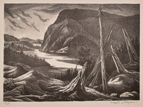 A 1947 lithograph of Mazinaw hilltop by Hagan. Supplied image