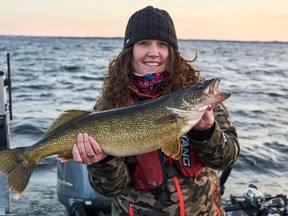 Lori Pitcher, of Ottawa, with an eight-pound, 10-ounce walleye. (Submitted photo)