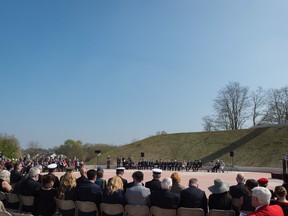 MCpl Jennifer Kusche, Canadian Forces Combat Camera
Canadian Armed Forces personnel and civilians attend the dedication of the newly built Hill 70 Memorial monument in Loos-en-Gohelle, France, on April 8,.