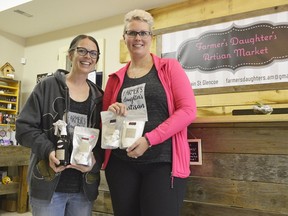 Erin Waller-Burnett and Maura Dobie at the new Farmer's Daughter Artisan Market in Glencoe earlier this year. (Louis Pin/Times-Journal)