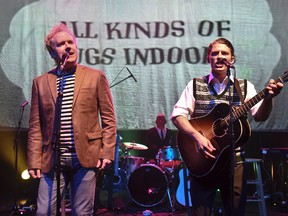 Ryan M. Hunt portrays Art Garfunkel and Taylor Bloom is Paul Simon in The Simon & Garfunkel Story at Centennial Hall Wednesday. (Special to Postmedia News)