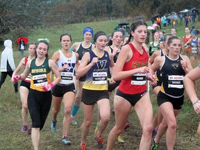 Jessie Nusselder of Laurentian University, middle, competes at the USports national cross-country championship in Victoria this past weekend. Lindsay Robinson/Special to The Sudbury Star