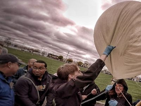 A Beal high school Grade 9 class's weather balloon launch. It went way better than they expected -- ending up in the U.S.