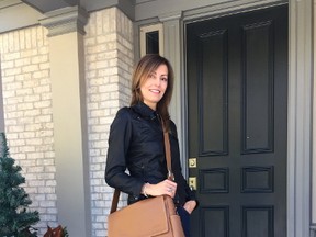 Tulin Sallabank is the founder of Ooobaby, an online business that sells an ?urban bag? that?s functional enough for new moms but also has the stylish look of corporate chic. (HANK DANISZEWSK/The London Free Press)