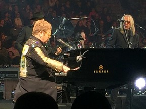 Sir Elton John performs before a sold-out crowd at the Rogers K-Rock Centre in Kingston on Tuesday night. (Peter Hendra/The Whig-Standard)