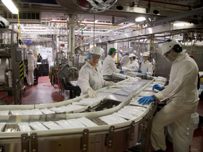 A worker on the Haagen-Dasz line at London?s Nestle ice cream factory, which produces 98 per cent of Nestle?s Canadian ice cream. For the first time, the plant is opening its doors to visitors on a limited basis. (Mike Hensen/The London Free Press)