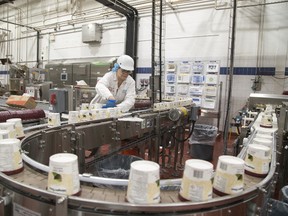 A worker on the Haagen-Dazs line at London's Nestle ice cream factory. The London plant produces 98% of Nestle's Canadian ice cream production. Mike Hensen/The London Free Press/Postmedia Network