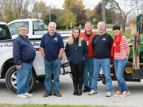 The Lambton Elderly Outreach Home Maintenance team stands in front of their equipment. The program, which provides home maintenance services to seniors and adults with disabilities, is expanding its reach across the county. From left to right: Larry Shepherd, Tony Bandoni, Laura Domingos, Cathy Templeton, Jerry Cammidge, Stefania Barron.
CARL HNATYSHYN/SARNIA THIS WEEK