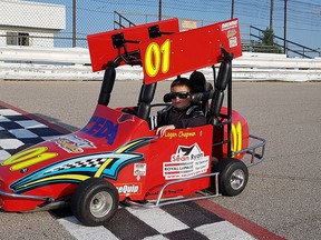 Logan Chapman, 8, of Sarnia placed fifth in the junior B sprint division as a rookie at Grand Bend Speedway in 2017. (Contributed Photo)