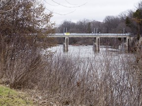 Springbank Dam could be repaired to allow just enough water flow to support recreational use, Rocky Moretti says. (Derek Ruttan/The London Free Press)