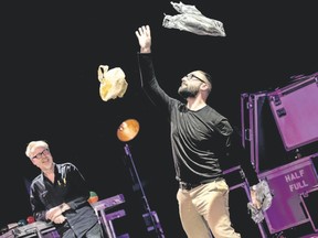 YouTube sensation Michael Stevens, right, creator of Vsauce, and Adam Savage juggle wonder, rock concert and magic show in Brain Candy Live! (Matt Christine/Special to Postmedia News)