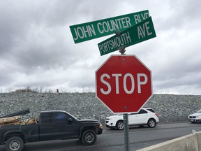After months of settling, work is to begin again today on the embankment for the bridge over the railway along John Counter Boulevard. (Elliot Ferguson/The Whig-Standard)