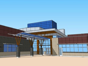 Concept art for a new Municipal Centre. This facility would house a Town administration office, a public library and a Cultural and Performing Arts Centre (Submitted | Town of Whitecourt).