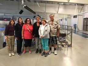 Some of the Fitwalkers take a break to pose for a photo at the walking track. The group meets every Wednesday at noon at the Central Huron Community Complex. All are welcome to join in for the one-hour, low-impact weekly workout! (PHOTO COURTESY OF CLINTON FAMILY HEALTH TEAM FACEBOOK PAGE)