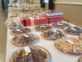 Some of the baked goods on display for the Silver Bell Bazaar & Tea hosted at the St. Thomas Anglican Church last Saturday.