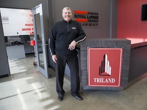 Peter Meyer, owner of Royal LePage Triland Realty, shows off the company?s new office in a $5 million addition to the London Roundhouse on Horton Street in London. (DEREK RUTTAN, The London Free Press)