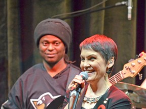 Kenny Cunningham and Susan Aglukark at Aglukark’s performance at the Mary Webb Centre in Highgage on Nov. 11.