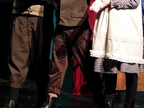 (L-R): Aaron Matthews as Dickon Sowerby, Audric Cherry as Colin Craven and Mary Murdoch as Mary Lennox. In the background is Liz Higgins as Lillian Craven. (Kathleen Smith/Goderich Signal Star)