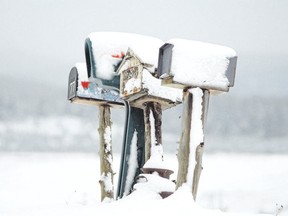 snowy mailbox