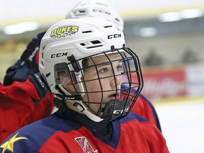 Daniel Panetta picked up two assists for the Wellington Dukes in their 4-2 win over Stouffville Saturday. (Ed McPherson/OJHL Images)