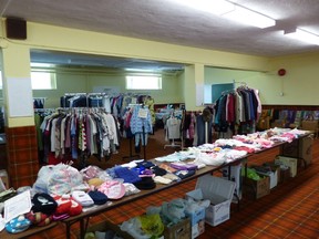 Each room at Knox Presbyterian Church was utilized for the annual Megasale that ran for 13 years. In this room, clothing items that had been donated were arranged for re-sale. This past August, the last Megasale was held at Knox, as it has grown too large of a program for the volunteers. Residents are encouraged to continue to donate to other local charities, such as Re-Store, Salvation Army and St. Vincent de Paul. (Photo courtesy of Rob Evans)