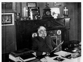 John Labatt II at his office desk, circa 1906. Under his leadership, Labatt grew into the largest brewer in Canada.